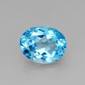 Topaze bleue naturelle coupe ovale, 2,48 ct, VVS