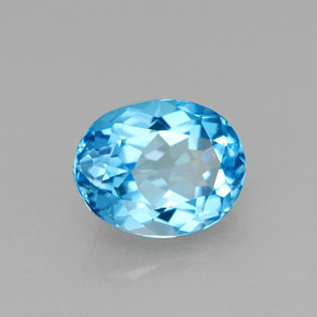 Topaze bleue naturelle coupe ovale, 2,48 ct, VVS