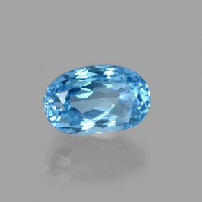 Topaze bleue naturelle coupe ovale, 2,76 ct, VVS