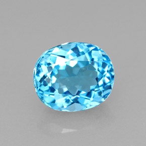 Topaze bleue naturelle coupe ovale, 2,19 ct, VVS-VS