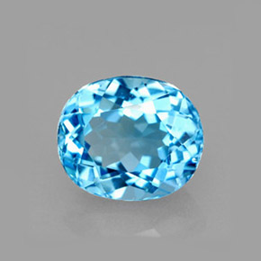 Topaze bleue naturelle coupe ovale, 2,19 ct, VVS-VS
