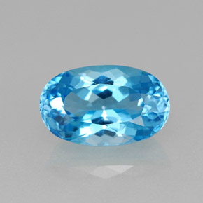 Topaze bleue naturelle coupe ovale, 2,61 ct, VVS-VS