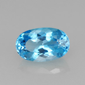 Topaze bleue naturelle coupe ovale, 2,61 ct, VVS-VS