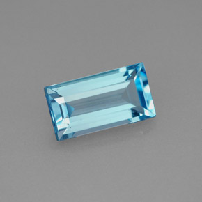 Topaze bleue naturelle baguette, 1,93 ct, VS