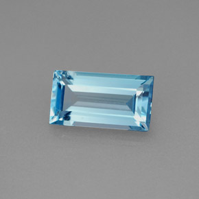 Topaze bleue naturelle baguette, 1,93 ct, VS