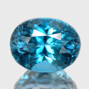Topaze bleue naturelle coupe ovale, 2,63 ct, VVS