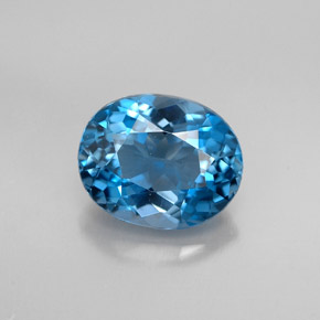 Topaze bleue naturelle coupe ovale, 2,21 ct, VVS