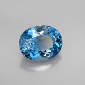 Topaze bleue naturelle coupe ovale, 2,21 ct, VVS