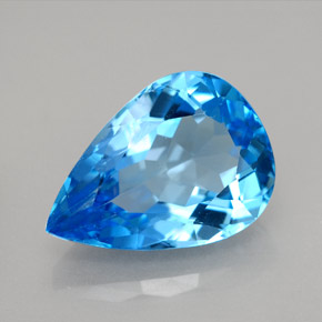 Topaze bleue naturelle en forme de poire, 9,79 ct, VVS