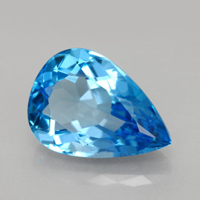Topaze bleue naturelle en forme de poire, 9,79 ct, VVS