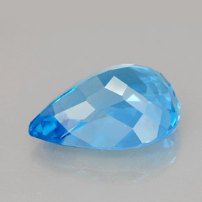 Topaze bleue naturelle en forme de poire, 9,79 ct, VVS