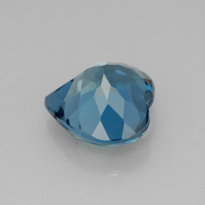 Topaze bleue naturelle forme de coeur, 4,23 ct, VVS