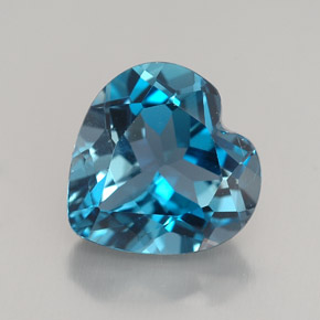 Topaze bleue naturelle forme de coeur, 4,01 ct, VVS