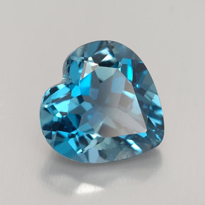 Topaze bleue naturelle forme de coeur, 4,01 ct, VVS