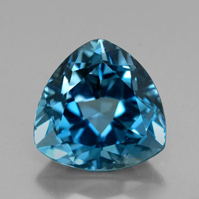 Topaze bleue naturelle trillion, 6,98 ct, VVS