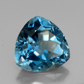 Topaze bleue naturelle trillion, 6,98 ct, VVS