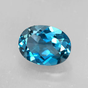 Topaze bleue naturelle coupe ovale, 1,64 ct, VVS