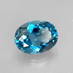 Topaze bleue naturelle coupe ovale, 1,64 ct, VVS