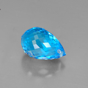 Topaze bleue naturelle briolette, 2,23 ct, VVS
