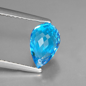 Topaze bleue naturelle briolette, 2,23 ct, VVS
