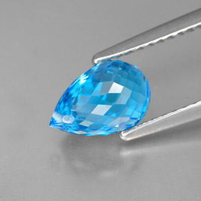Topaze bleue naturelle briolette, 2,23 ct, VVS