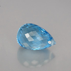 Topaze bleue naturelle briolette, 2,25 ct, VVS