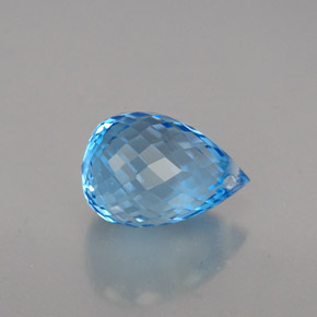 Topaze bleue naturelle briolette, 2,10 ct, VVS