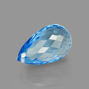 Topaze bleue naturelle briolette, 2,33 ct, VVS
