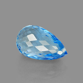 Topaze bleue naturelle briolette, 2,33 ct, VVS