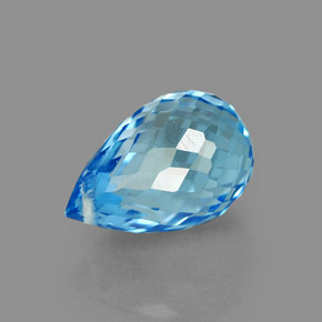 Topaze bleue naturelle briolette, 2,23 ct, VVS