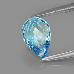 Topaze bleue naturelle briolette, 2,23 ct, VVS