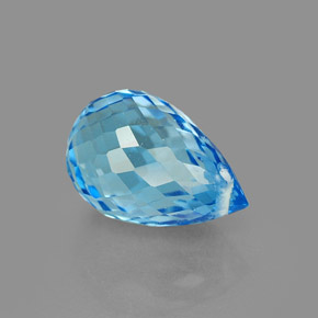 Topaze bleue naturelle briolette, 2,23 ct, VVS