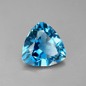 Topaze bleue naturelle trillion, 2,86 ct, VVS