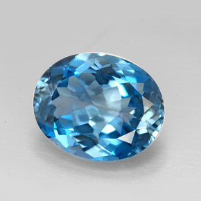 Topaze bleue naturelle coupe ovale, 9,64 ct, VVS