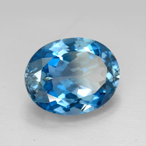 Topaze bleue naturelle coupe ovale, 9,64 ct, VVS