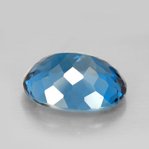 Topaze bleue naturelle coupe ovale, 9,64 ct, VVS