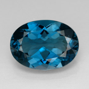 Topaze bleue naturelle coupe ovale, 7,98 ct, VVS