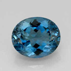 Topaze bleue naturelle coupe ovale, 9,89 ct, VVS