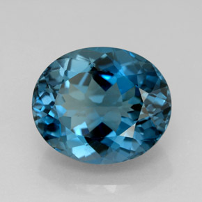Topaze bleue naturelle coupe ovale, 9,89 ct, VVS