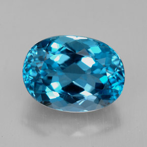 Topaze bleue naturelle coupe ovale, 8,53 ct, VVS