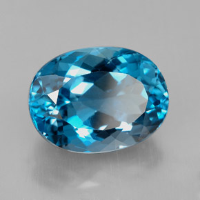 Topaze bleue naturelle coupe ovale, 8,53 ct, VVS
