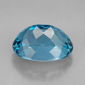 Topaze bleue naturelle coupe ovale, 8,53 ct, VVS