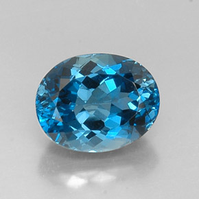 Topaze bleue naturelle coupe ovale, 7,83 ct, VVS-VS