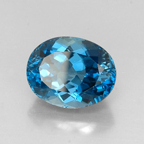 Topaze bleue naturelle coupe ovale, 7,83 ct, VVS-VS