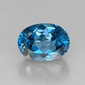 Topaze bleue naturelle coupe ovale, 7,33 ct, VVS-VS