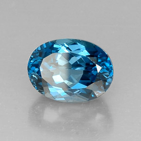 Topaze bleue naturelle coupe ovale, 7,33 ct, VVS-VS