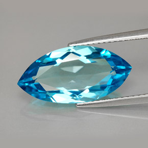 Topaze bleue naturelle marquise, 6,79 ct, VVS