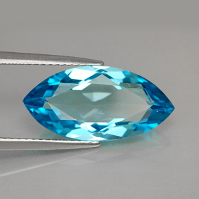 Topaze bleue naturelle marquise, 6,79 ct, VVS