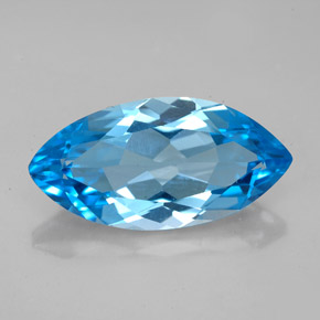 Topaze bleue naturelle marquise, 6,60 ct, IF