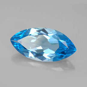 Topaze bleue naturelle marquise, 6,60 ct, IF